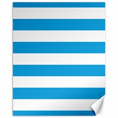 Oktoberfest Bavarian Blue And White Large Cabana Stripes Canvas 11  X 14  by PodArtist