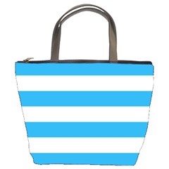 Oktoberfest Bavarian Blue And White Large Cabana Stripes Bucket Bag by PodArtist