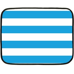 Oktoberfest Bavarian Blue And White Large Cabana Stripes Fleece Blanket (mini) by PodArtist