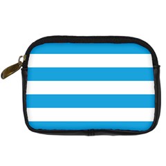 Oktoberfest Bavarian Blue And White Large Cabana Stripes Digital Camera Leather Case by PodArtist