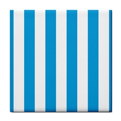 Oktoberfest Bavarian Blue And White Large Cabana Stripes Tile Coasters by PodArtist