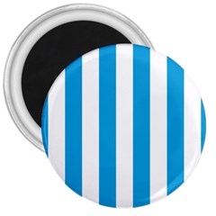 Oktoberfest Bavarian Blue And White Large Cabana Stripes 3  Magnets by PodArtist