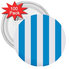 Oktoberfest Bavarian Blue And White Large Cabana Stripes 3  Buttons (100 Pack)  by PodArtist