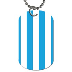 Oktoberfest Bavarian Blue And White Large Cabana Stripes Dog Tag (one Side) by PodArtist