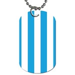 Oktoberfest Bavarian Blue and White Large Cabana Stripes Dog Tag (One Side) Front