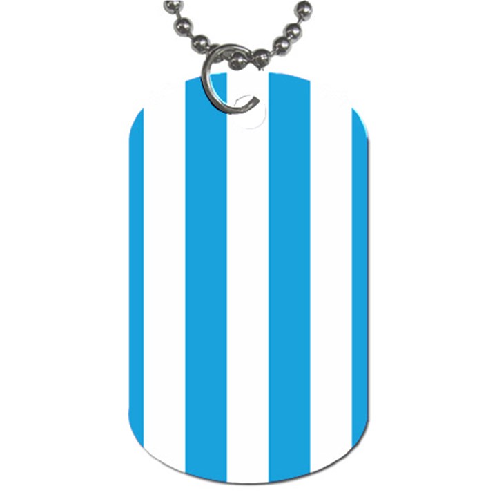 Oktoberfest Bavarian Blue and White Large Cabana Stripes Dog Tag (One Side)