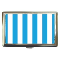 Oktoberfest Bavarian Blue And White Large Cabana Stripes Cigarette Money Case by PodArtist