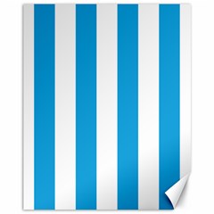 Oktoberfest Bavarian Blue And White Large Cabana Stripes Canvas 11  X 14  by PodArtist