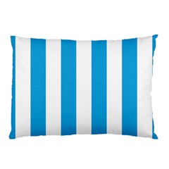 Oktoberfest Bavarian Blue And White Large Cabana Stripes Pillow Case by PodArtist