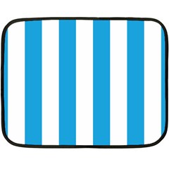 Oktoberfest Bavarian Blue And White Large Cabana Stripes Fleece Blanket (mini) by PodArtist