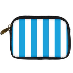 Oktoberfest Bavarian Blue And White Large Cabana Stripes Digital Camera Leather Case by PodArtist