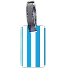 Oktoberfest Bavarian Blue And White Large Cabana Stripes Luggage Tags (two Sides) by PodArtist