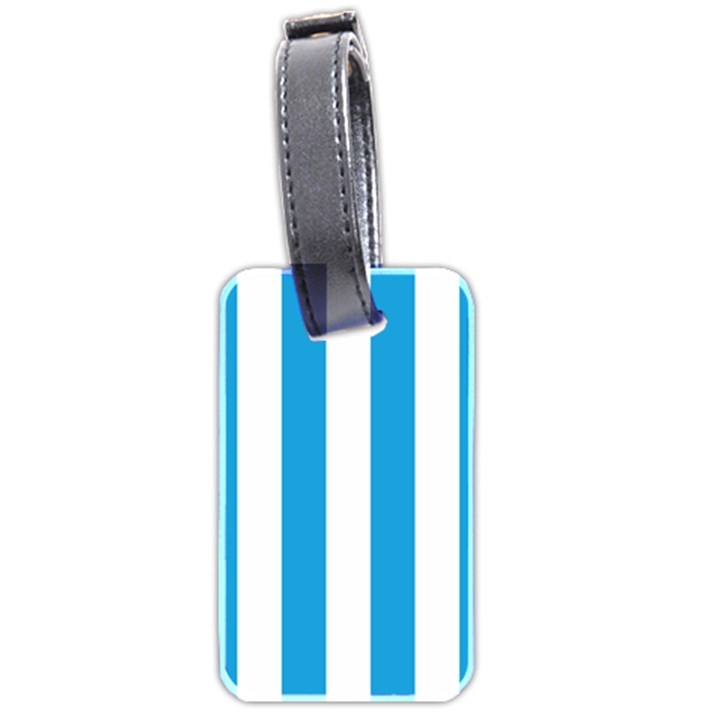 Oktoberfest Bavarian Blue and White Large Cabana Stripes Luggage Tags (Two Sides)