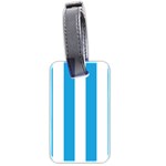 Oktoberfest Bavarian Blue and White Large Cabana Stripes Luggage Tags (Two Sides) Back