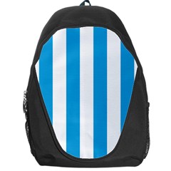 Oktoberfest Bavarian Blue And White Large Cabana Stripes Backpack Bag by PodArtist