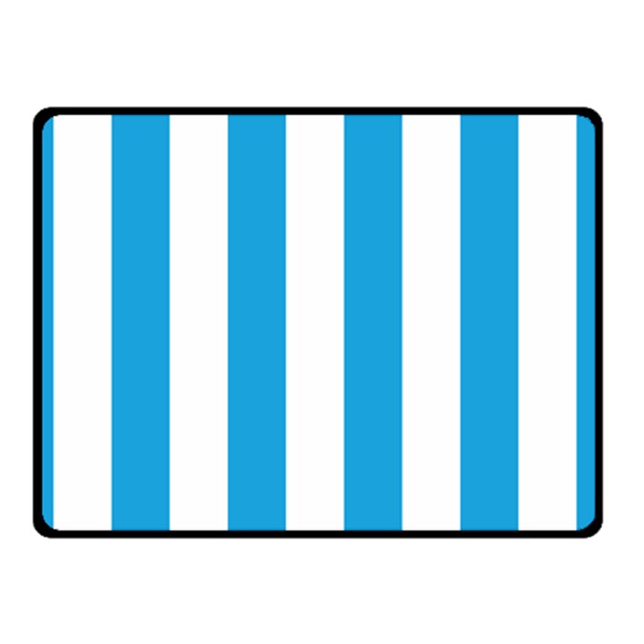 Oktoberfest Bavarian Blue and White Large Cabana Stripes Double Sided Fleece Blanket (Small) 