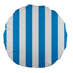 Oktoberfest Bavarian Blue And White Large Cabana Stripes Large 18  Premium Flano Round Cushions by PodArtist