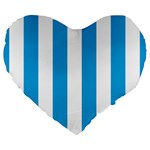 Oktoberfest Bavarian Blue and White Large Cabana Stripes Large 19  Premium Flano Heart Shape Cushions Front