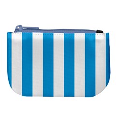 Oktoberfest Bavarian Blue And White Large Cabana Stripes Large Coin Purse by PodArtist