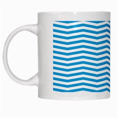 Oktoberfest Bavarian Blue And White Chevron Stripes White Mugs by PodArtist