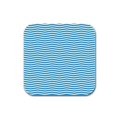 Oktoberfest Bavarian Blue And White Chevron Stripes Rubber Square Coaster (4 Pack)  by PodArtist