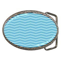 Oktoberfest Bavarian Blue And White Chevron Stripes Belt Buckles by PodArtist