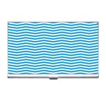 Oktoberfest Bavarian Blue and White Chevron Stripes Business Card Holder Front