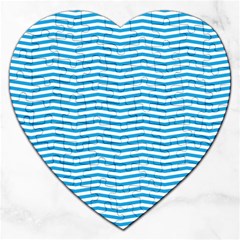 Oktoberfest Bavarian Blue And White Chevron Stripes Jigsaw Puzzle (heart) by PodArtist