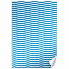 Oktoberfest Bavarian Blue And White Chevron Stripes Canvas 20  X 30  by PodArtist