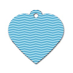 Oktoberfest Bavarian Blue And White Chevron Stripes Dog Tag Heart (two Sides) by PodArtist