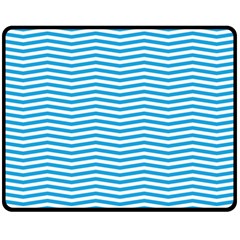 Oktoberfest Bavarian Blue And White Chevron Stripes Fleece Blanket (medium)  by PodArtist