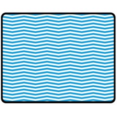 Oktoberfest Bavarian Blue And White Chevron Stripes Double Sided Fleece Blanket (medium)  by PodArtist