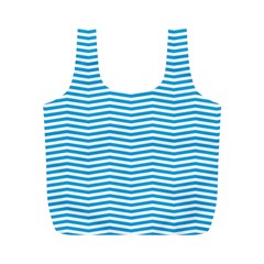 Oktoberfest Bavarian Blue And White Chevron Stripes Full Print Recycle Bag (m) by PodArtist