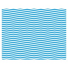 Oktoberfest Bavarian Blue And White Chevron Stripes Double Sided Flano Blanket (medium)  by PodArtist