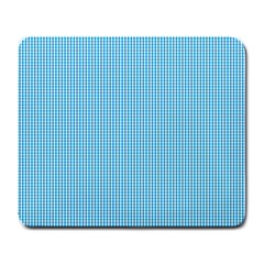 Oktoberfest Bavarian Blue And White Small Gingham Check Large Mousepads by PodArtist