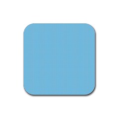 Oktoberfest Bavarian Blue And White Small Gingham Check Rubber Coaster (square)  by PodArtist