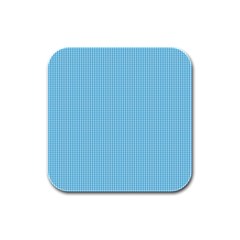 Oktoberfest Bavarian Blue And White Small Gingham Check Rubber Square Coaster (4 Pack)  by PodArtist