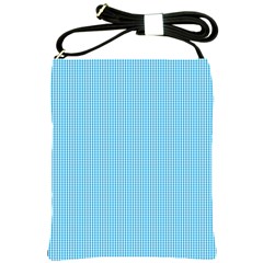 Oktoberfest Bavarian Blue And White Small Gingham Check Shoulder Sling Bag by PodArtist