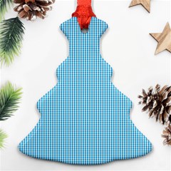 Oktoberfest Bavarian Blue And White Small Gingham Check Ornament (christmas Tree)  by PodArtist