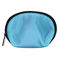 Oktoberfest Bavarian Blue And White Small Gingham Check Accessory Pouch (medium) by PodArtist