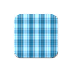 Oktoberfest Bavarian Blue And White Gingham Check Rubber Square Coaster (4 Pack)  by PodArtist