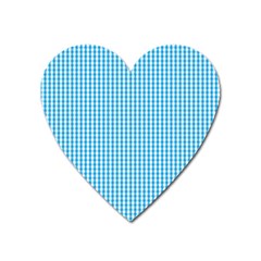 Oktoberfest Bavarian Blue And White Gingham Check Heart Magnet by PodArtist