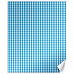 Oktoberfest Bavarian Blue And White Gingham Check Canvas 16  X 20  by PodArtist