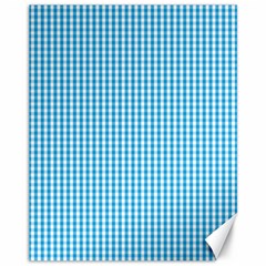 Oktoberfest Bavarian Blue And White Gingham Check Canvas 11  X 14  by PodArtist