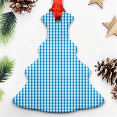 Oktoberfest Bavarian Blue And White Gingham Check Christmas Tree Ornament (two Sides) by PodArtist