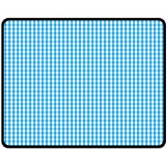 Oktoberfest Bavarian Blue And White Gingham Check Double Sided Fleece Blanket (medium)  by PodArtist