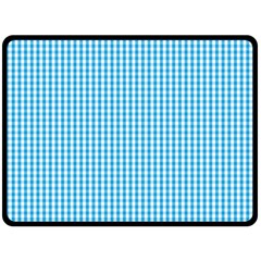 Oktoberfest Bavarian Blue And White Gingham Check Double Sided Fleece Blanket (large)  by PodArtist