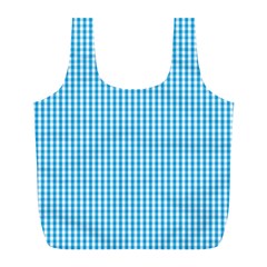 Oktoberfest Bavarian Blue And White Gingham Check Full Print Recycle Bag (l) by PodArtist