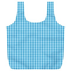 Oktoberfest Bavarian Blue And White Gingham Check Full Print Recycle Bag (xl) by PodArtist