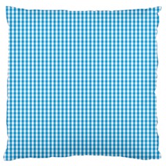 Oktoberfest Bavarian Blue And White Gingham Check Large Flano Cushion Case (one Side) by PodArtist